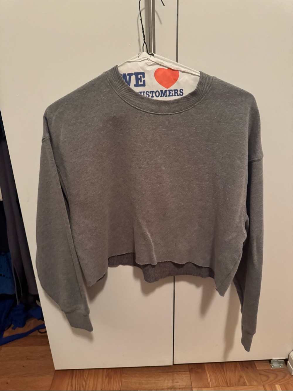 wild fable Washed Gray Cropped Crewneck Sweatshirt